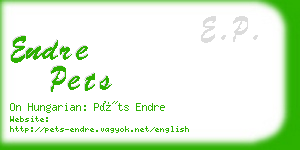 endre pets business card